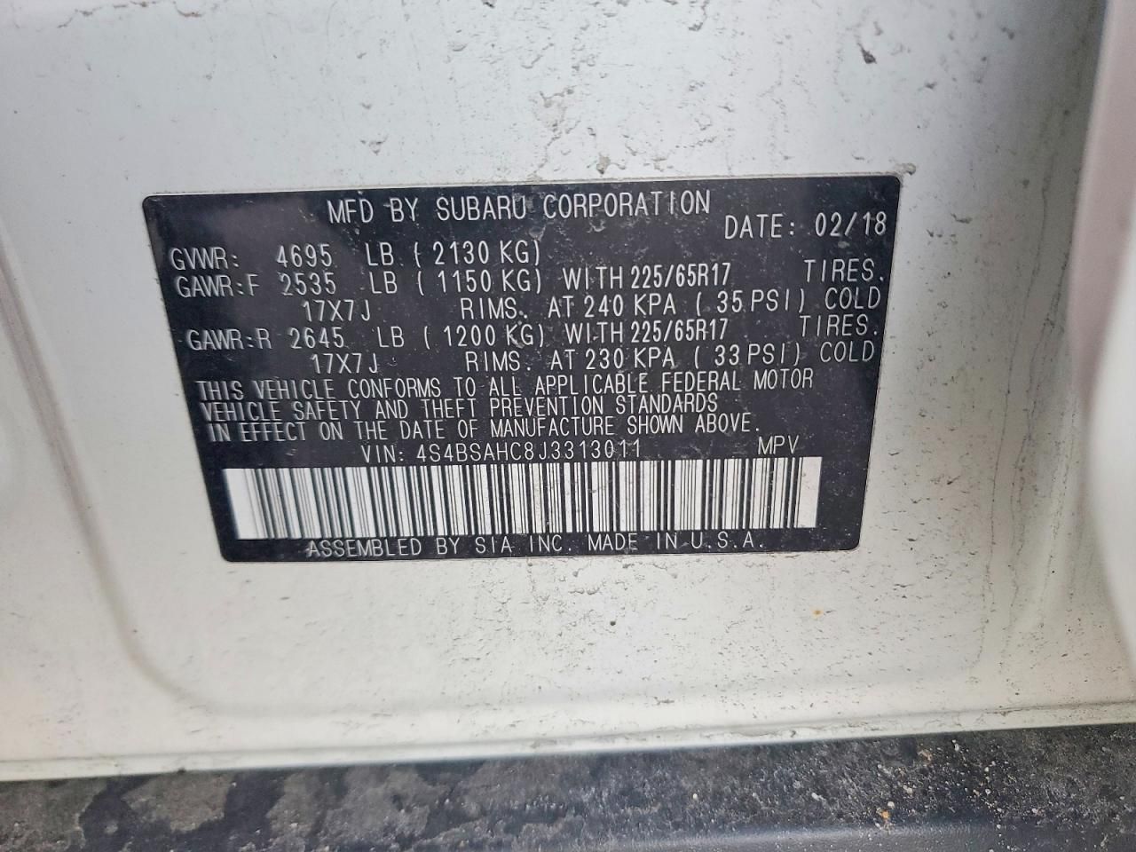 2018 Subaru Outback 2.5i Premium