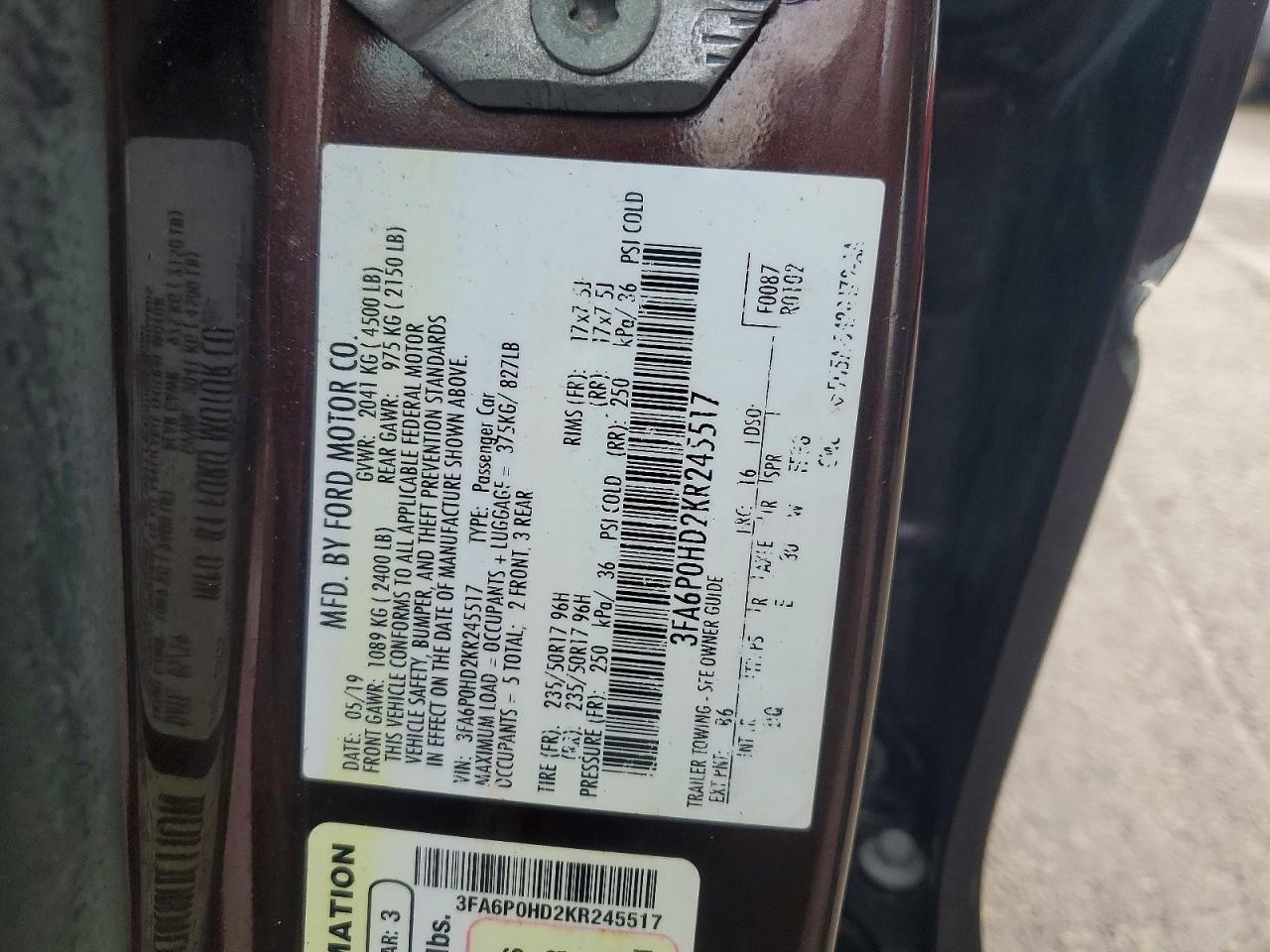 2019 Ford Fusion se
