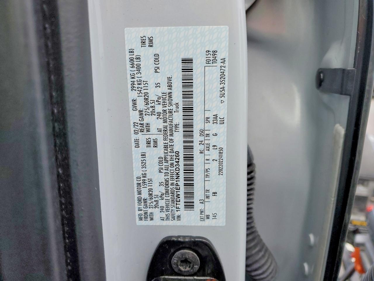 2022 Ford F150 Supercrew