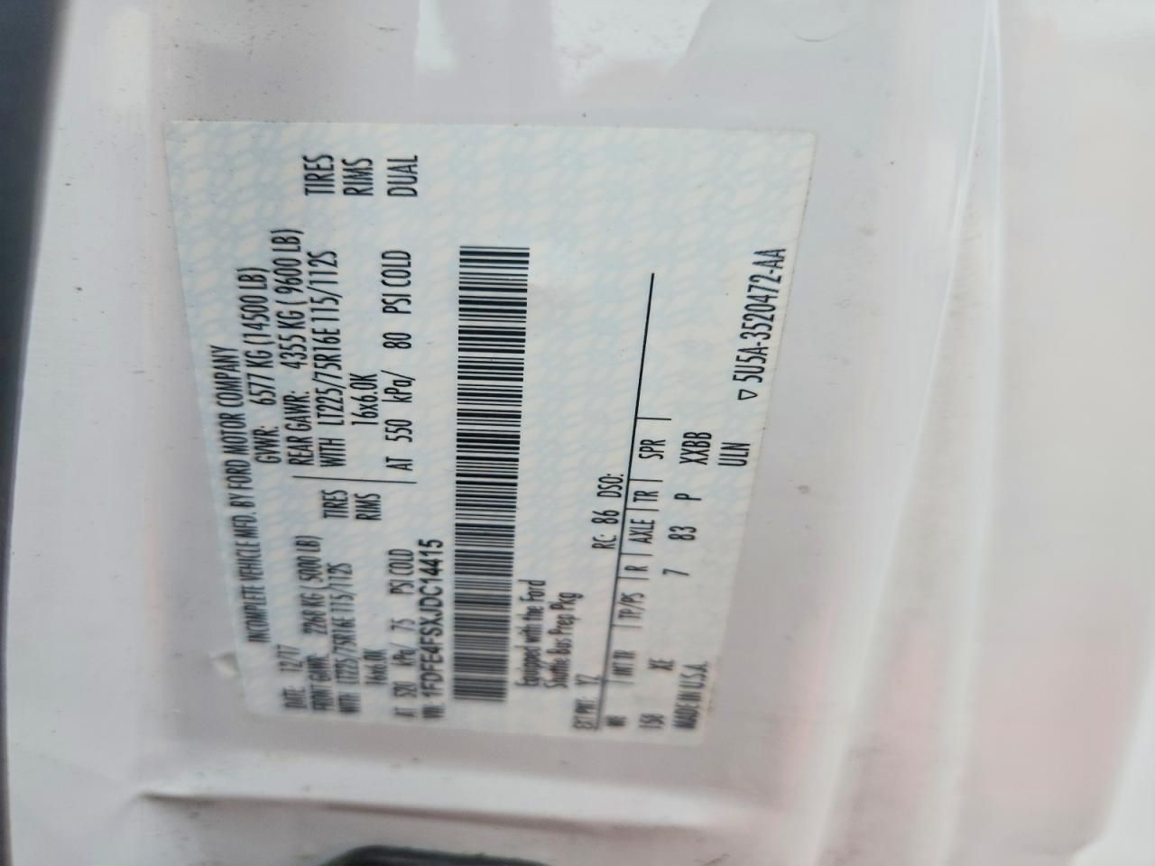 2018 Ford Econoline E450 Super Duty Cutaway Van