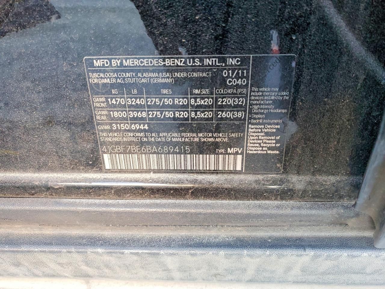 2011 Mercedes-Benz Gl 450 4matic