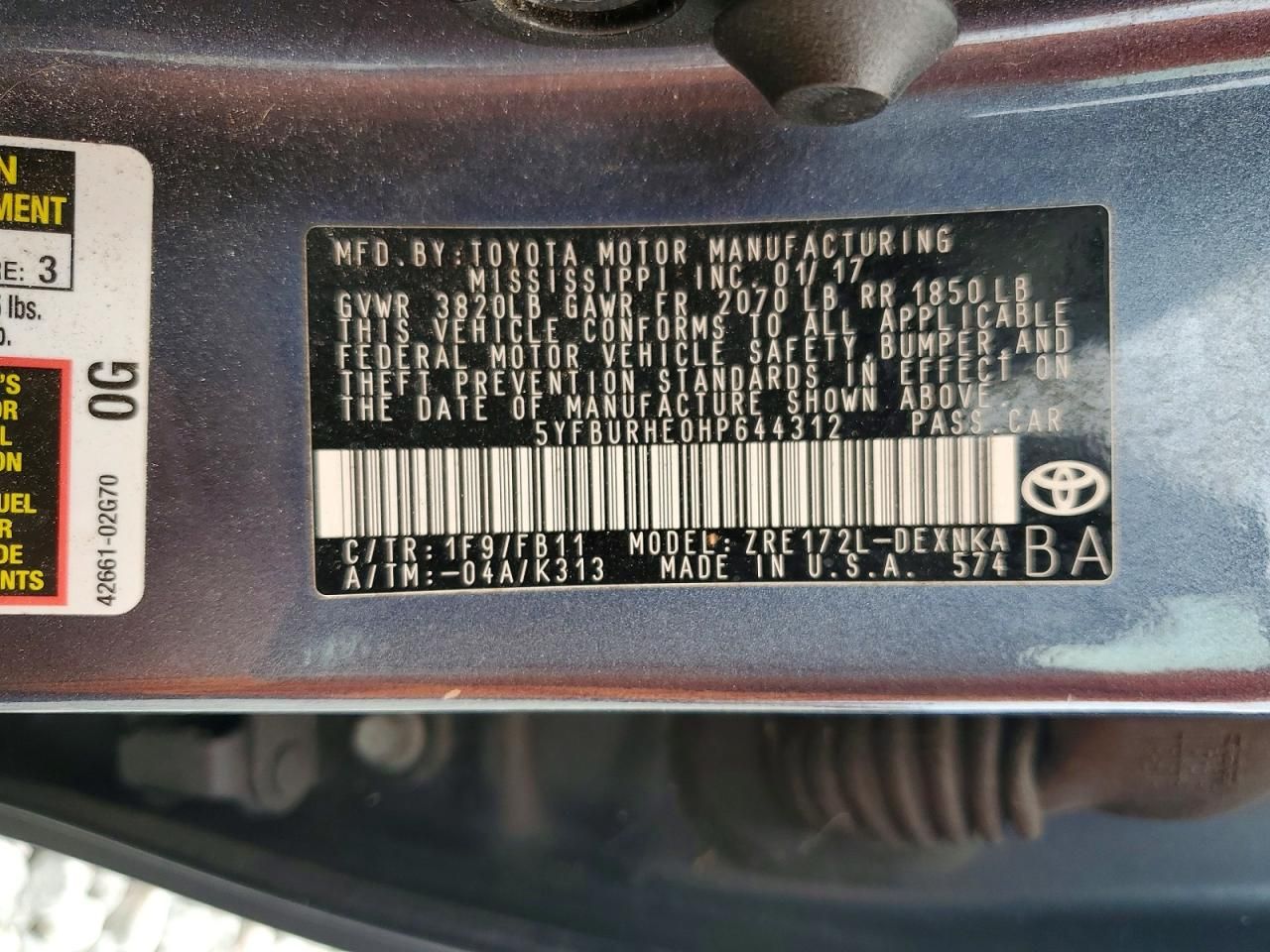 2017 Toyota Corolla l