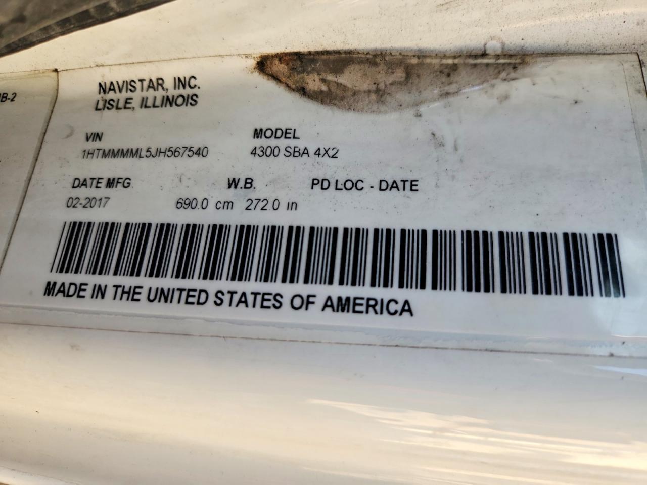 2018 International 4300 BOX Truck