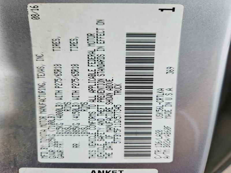 2016 Toyota Tundra Double cab Limited