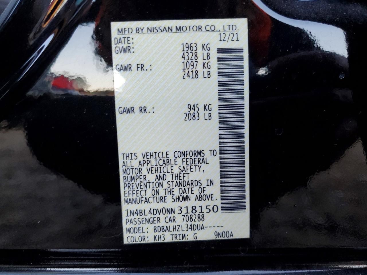 2022 Nissan Altima sv