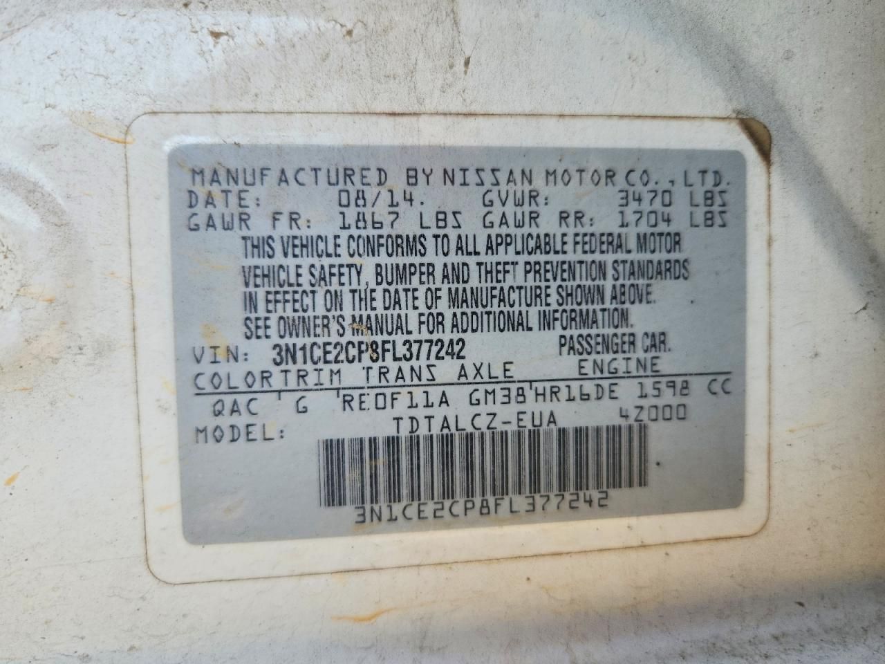 2015 Nissan Versa Note s