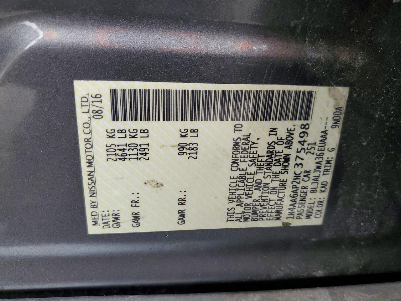 2017 Nissan Maxima 3.5 sv