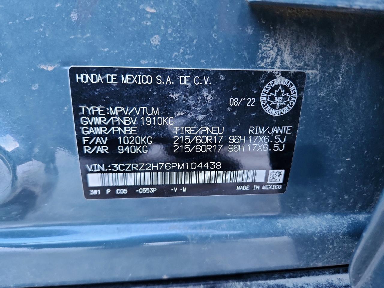 2023 Honda Hr-v exl
