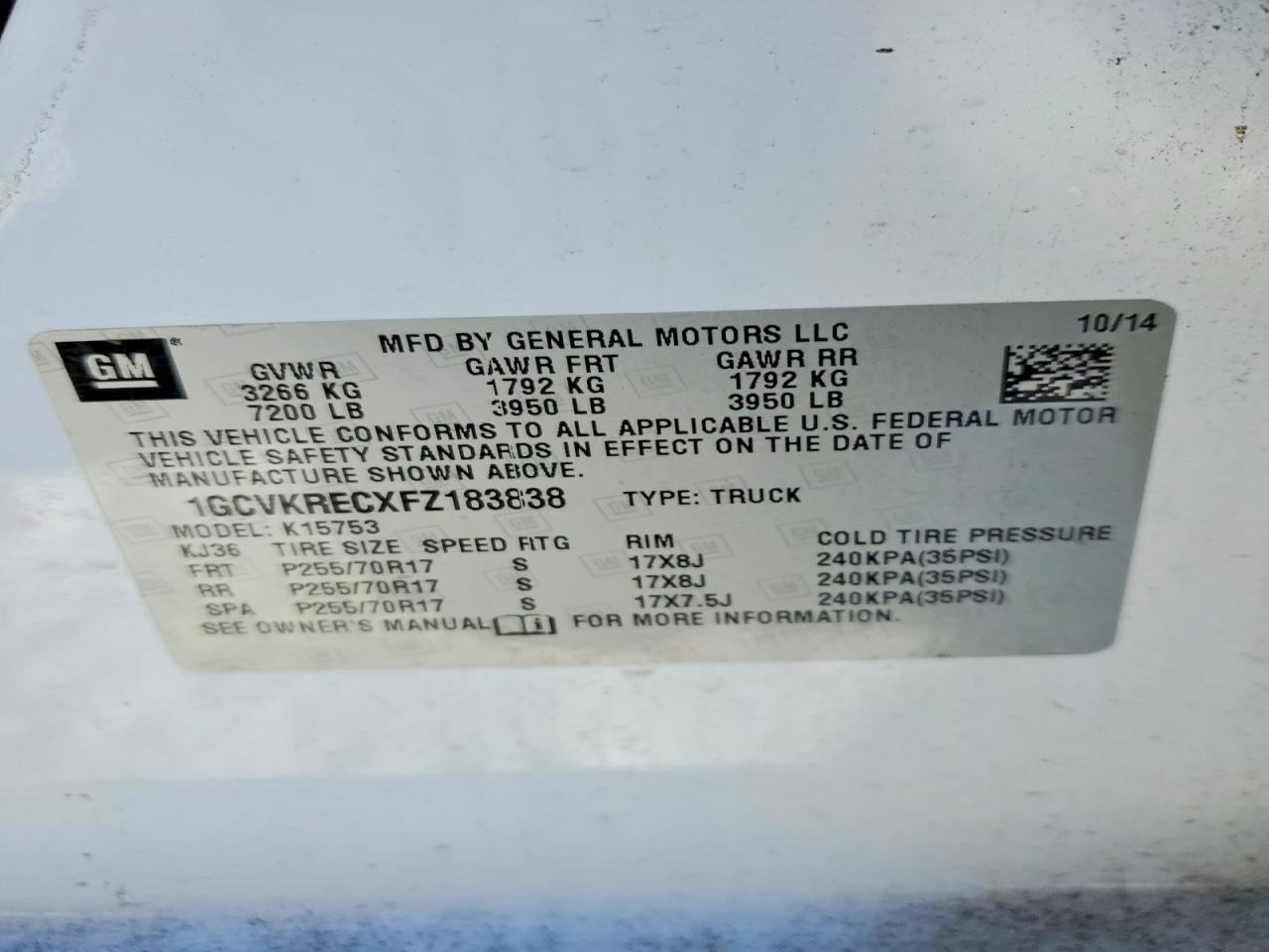 2015 Chevrolet Silverado K1500 LT