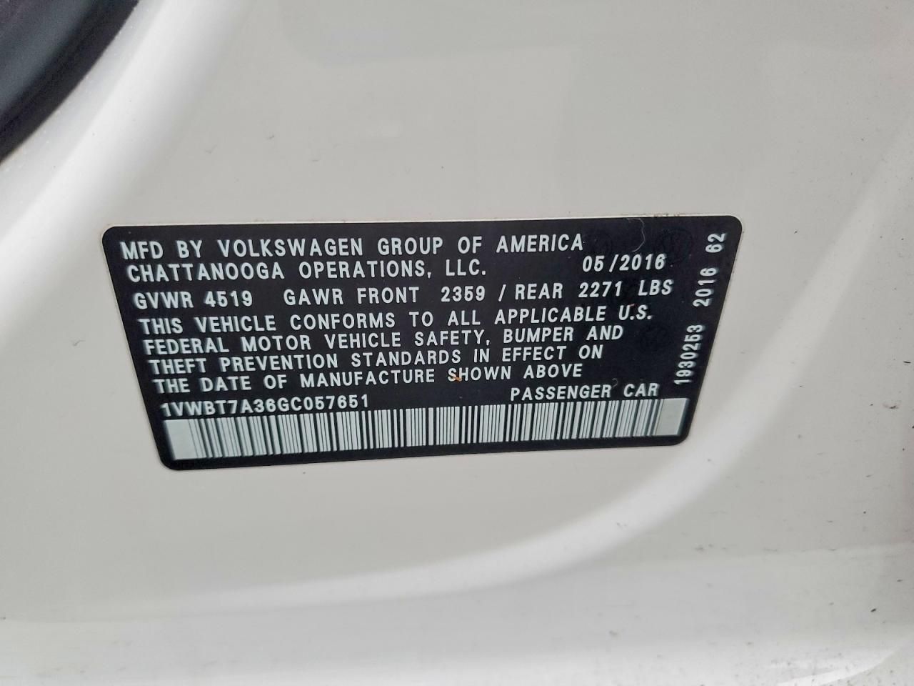 2016 Volkswagen Passat se