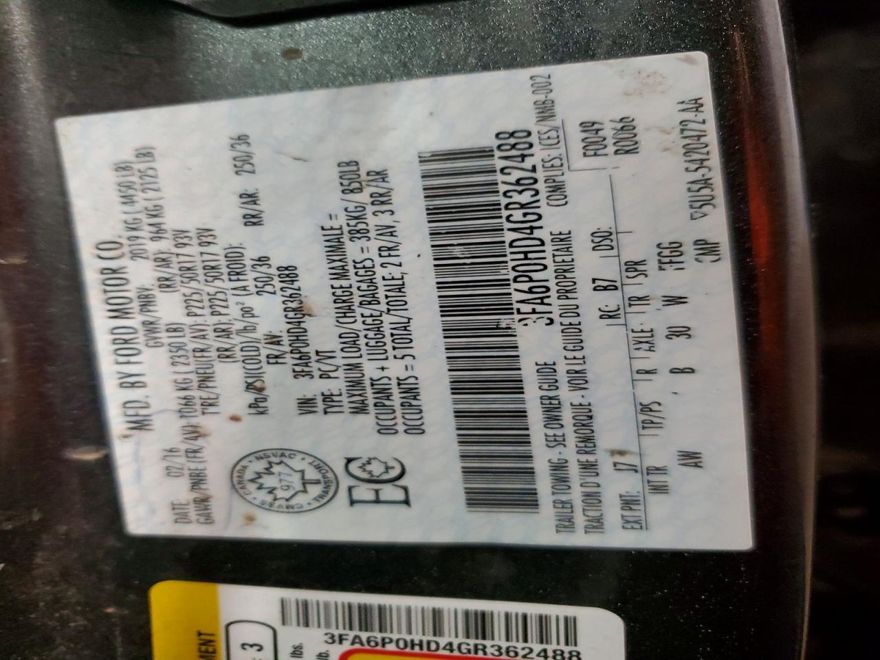 2016 Ford Fusion se