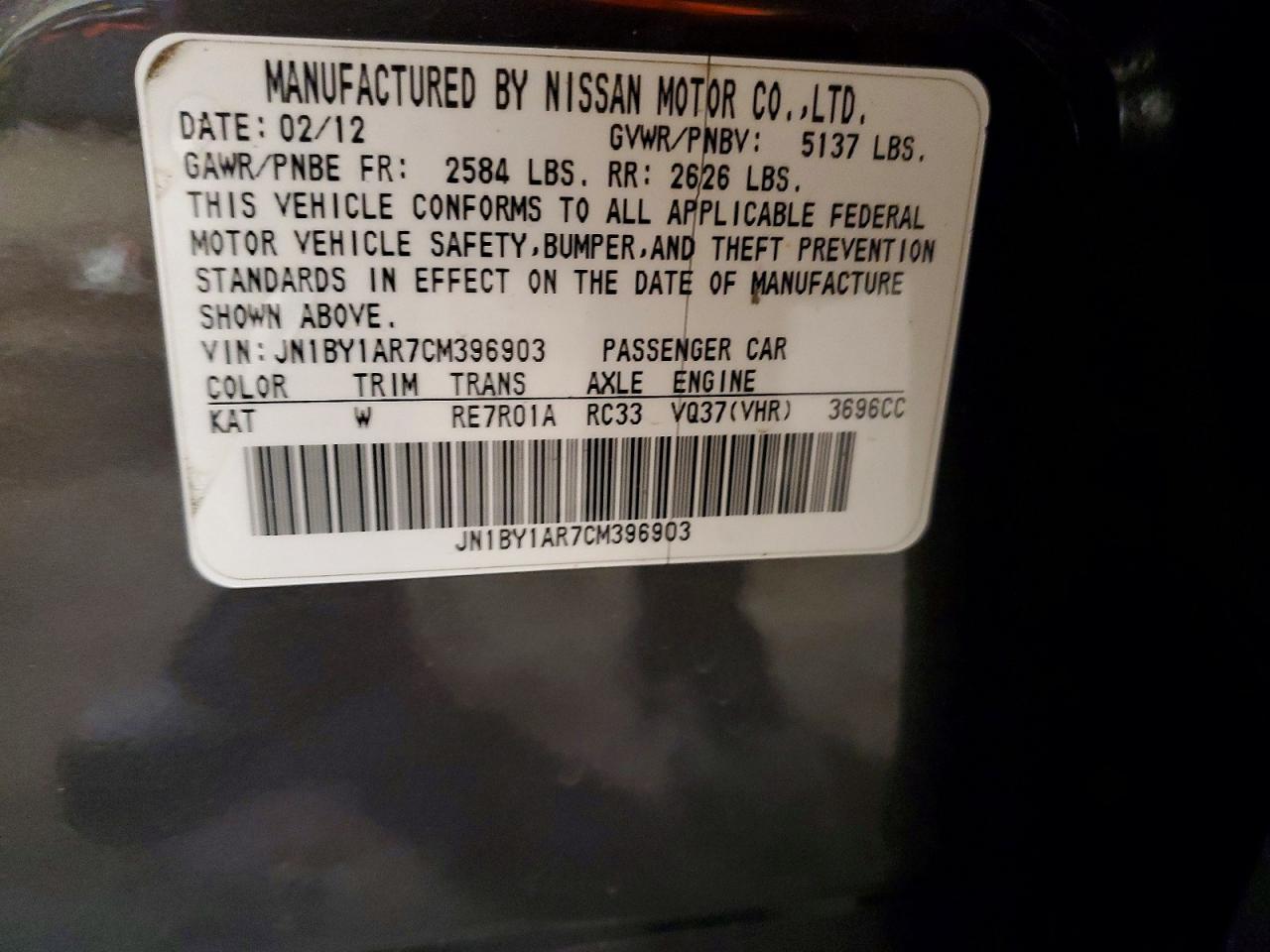 2012 Infiniti M37 x