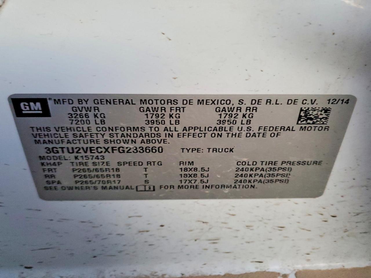 2015 GMC Sierra K1500 slt