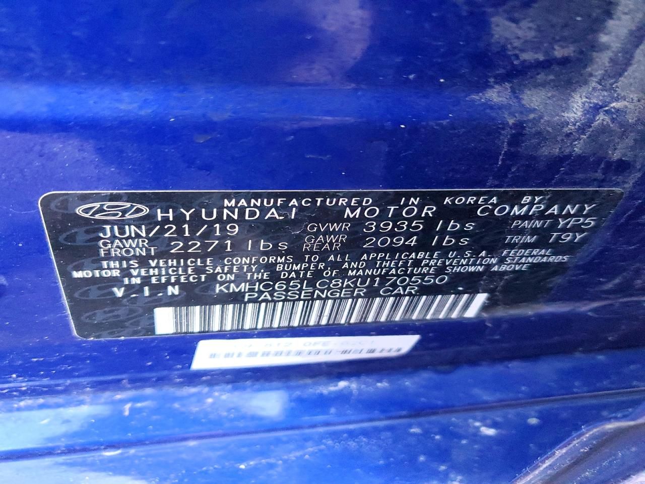 2019 Hyundai Ioniq Blue