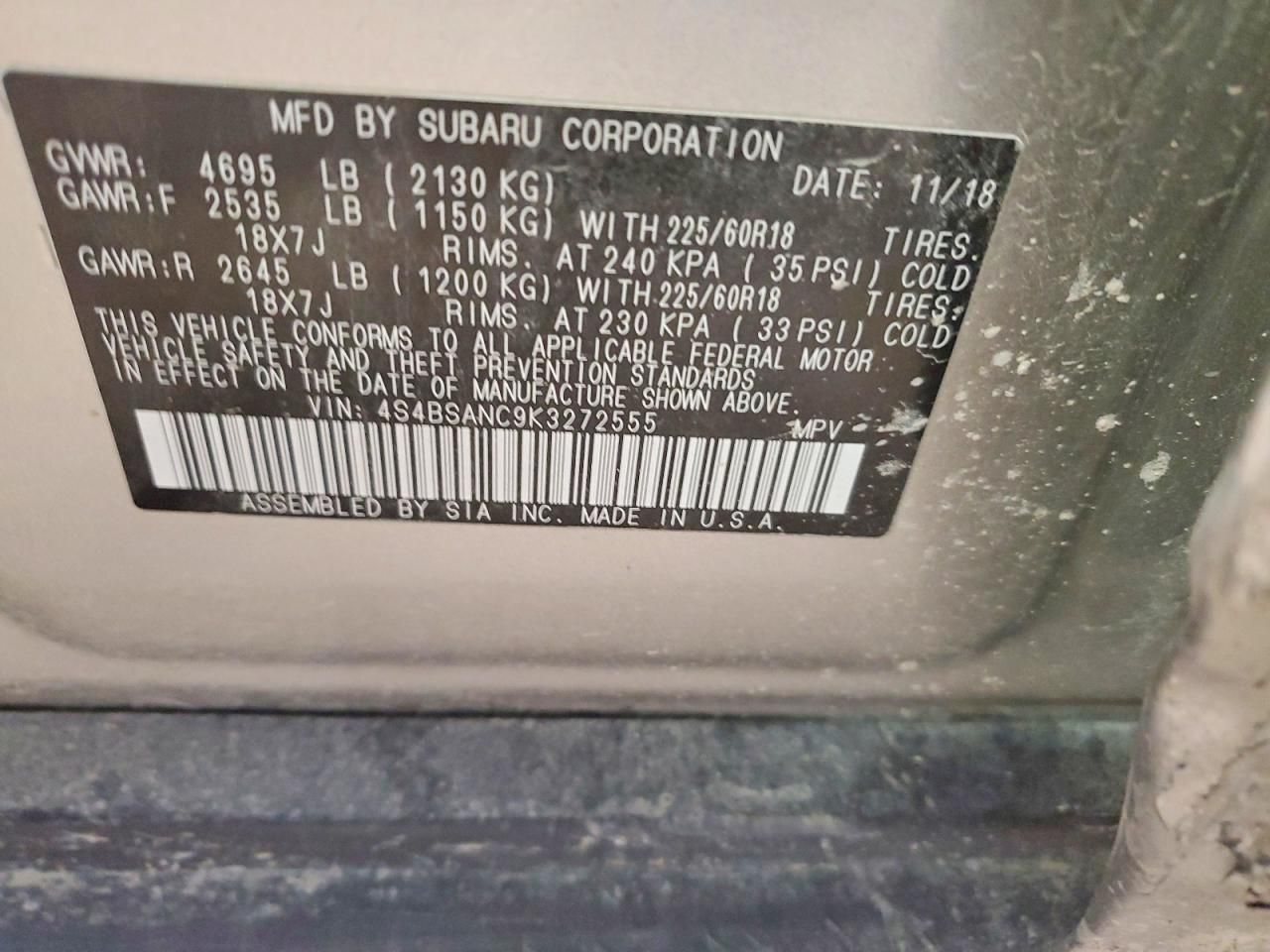 2019 Subaru Outback 2.5i Limited