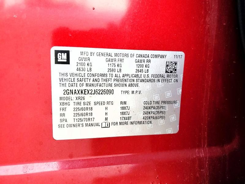 2018 Chevrolet Equinox lt