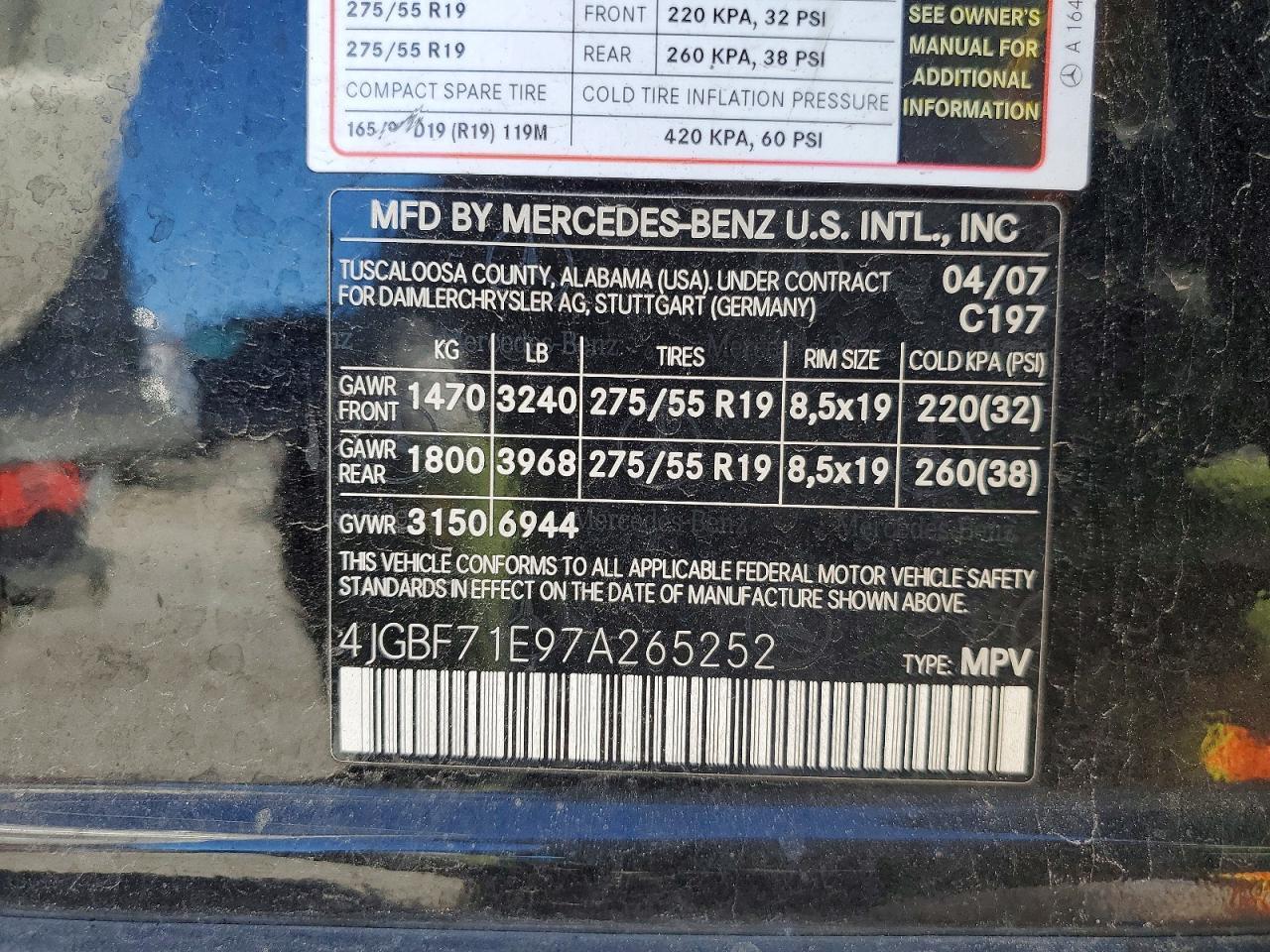 2007 Mercedes-Benz Gl 450 4matic