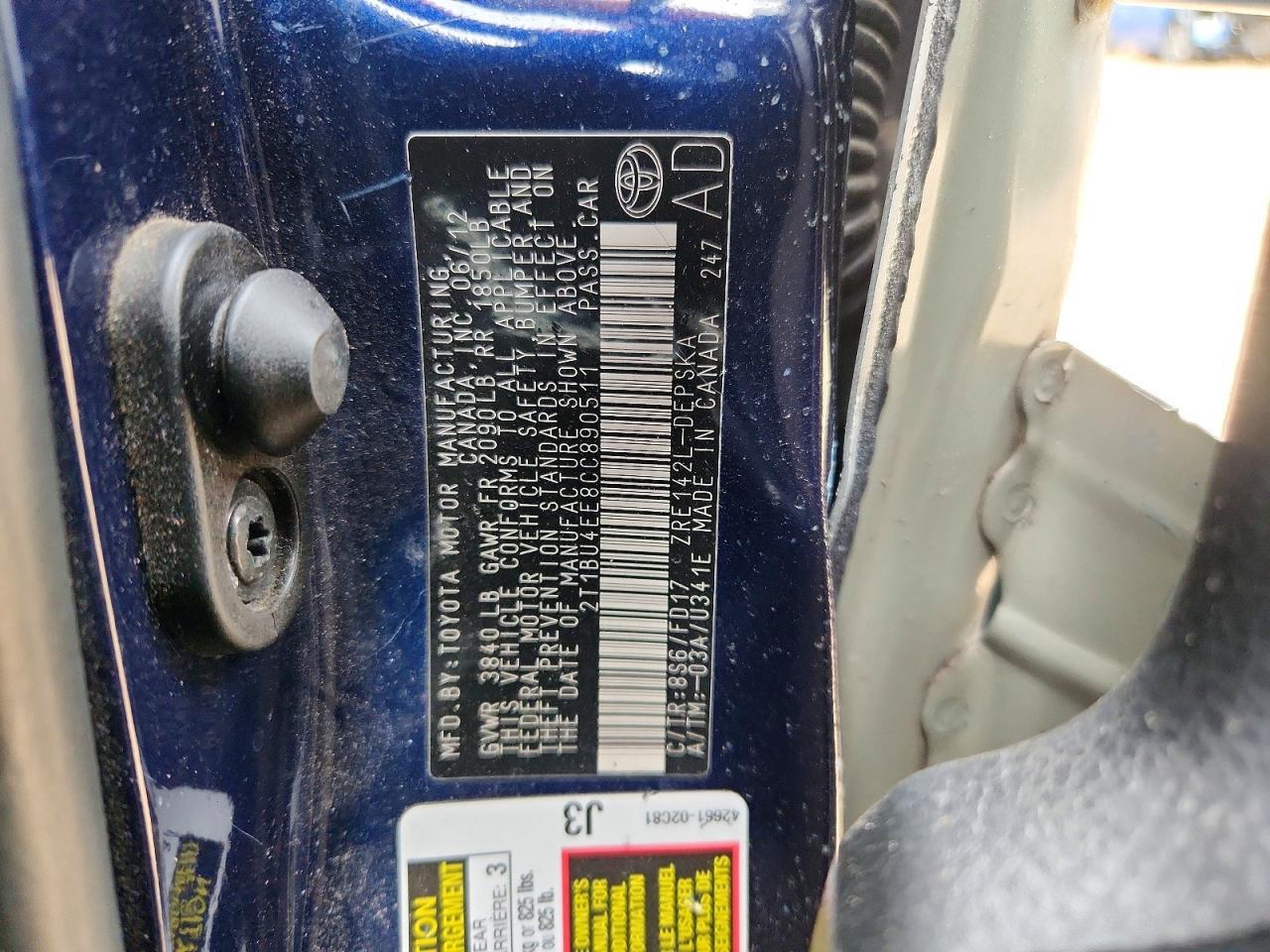 2012 Toyota Corolla Base