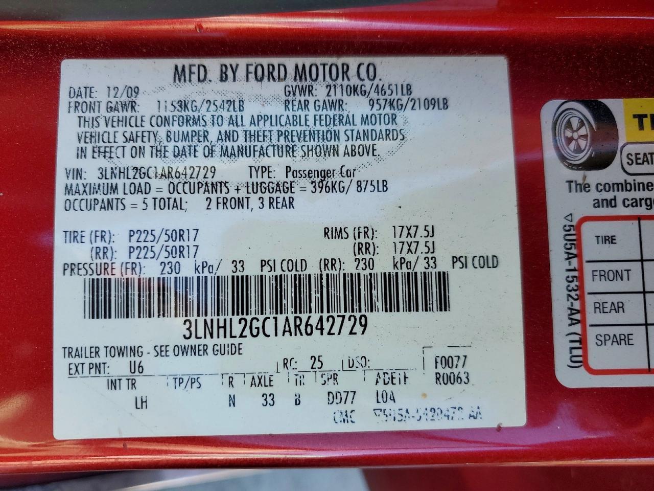 2010 Lincoln Townhouse MKZ