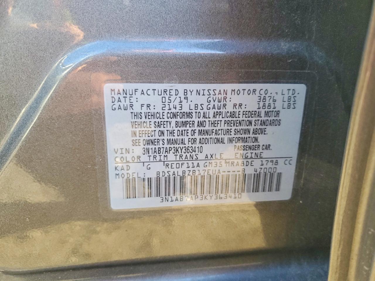 2019 Nissan Sentra s