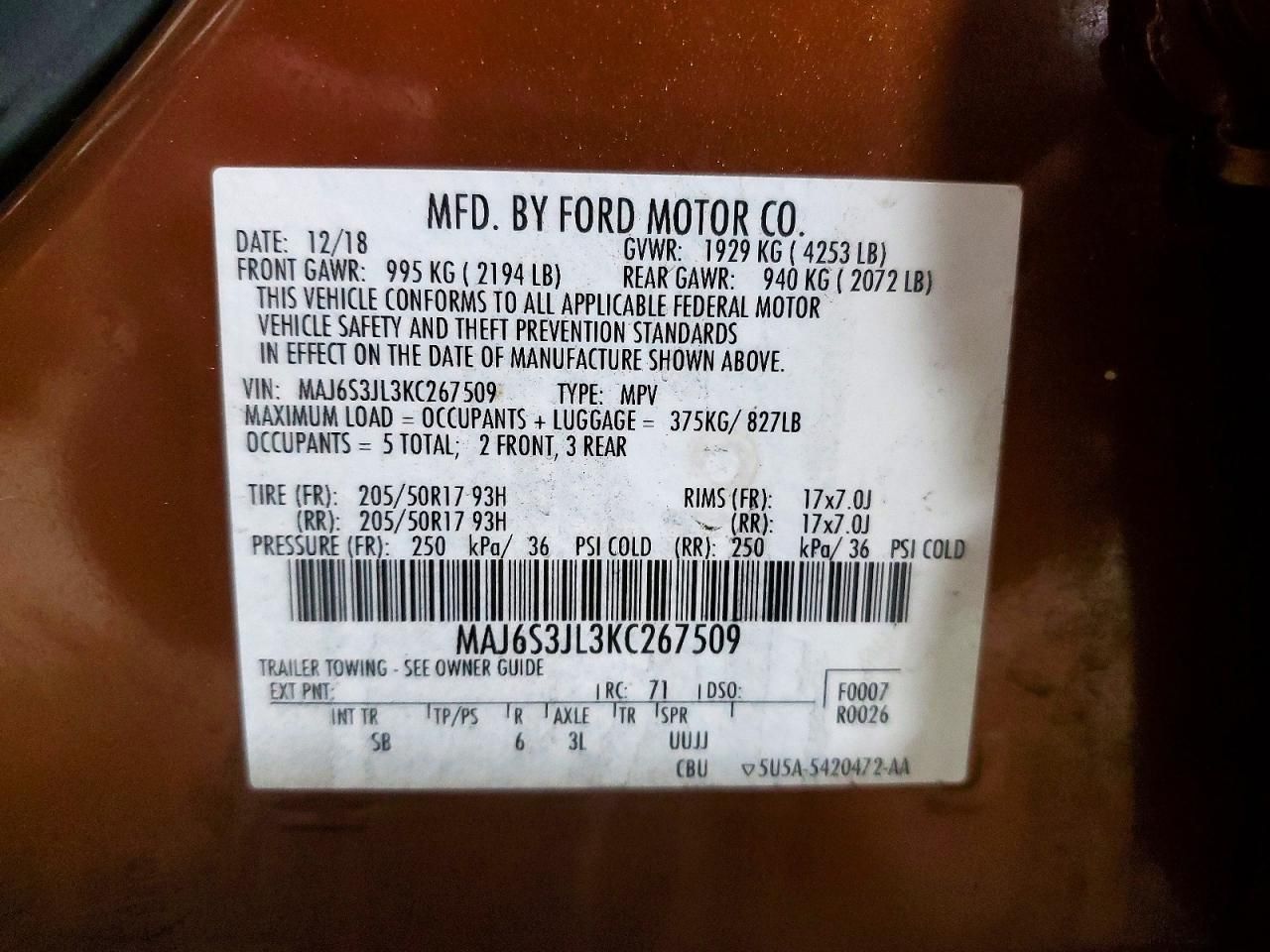 2019 Ford Ecosport ses