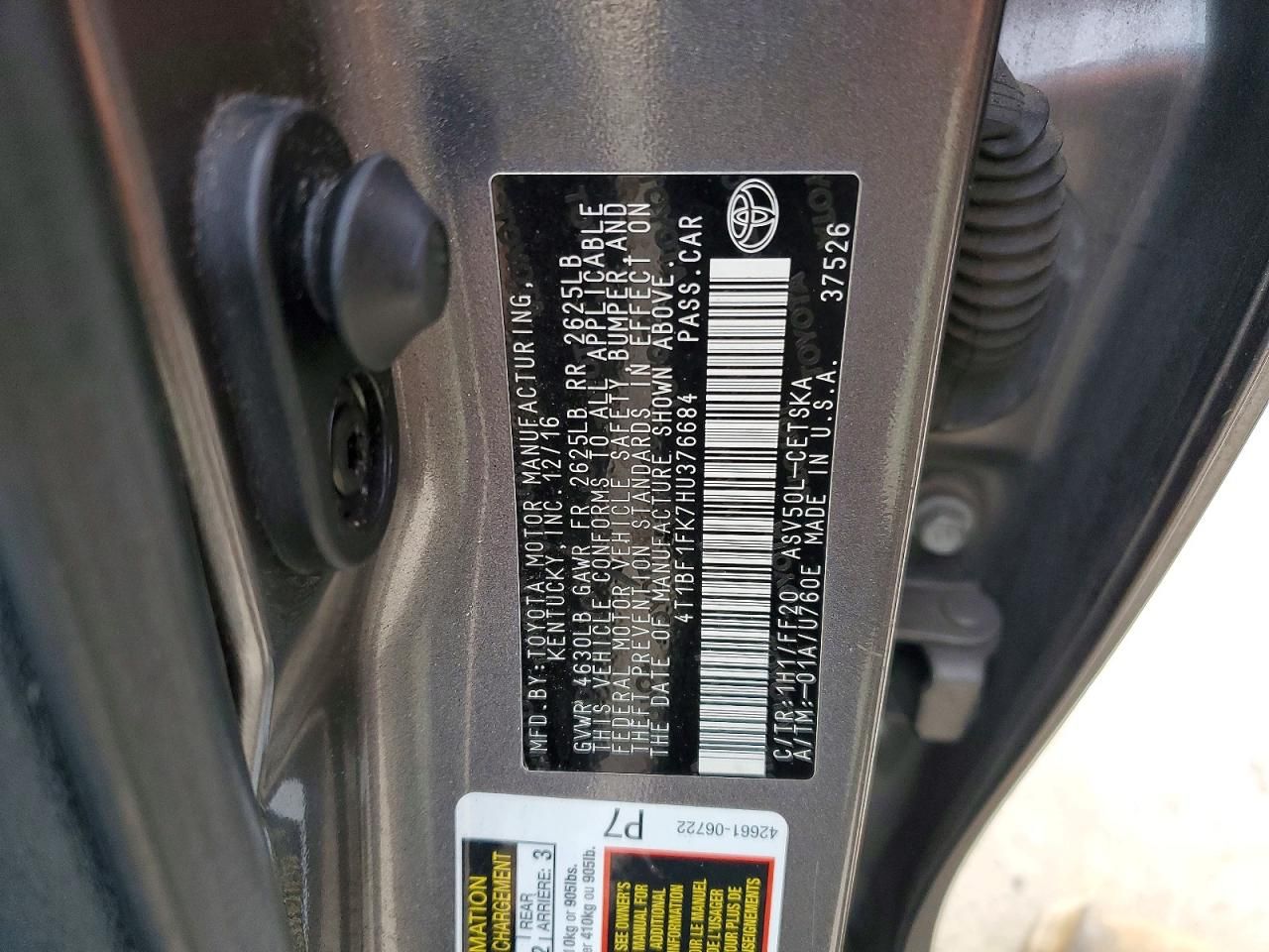 2017 Toyota Camry le