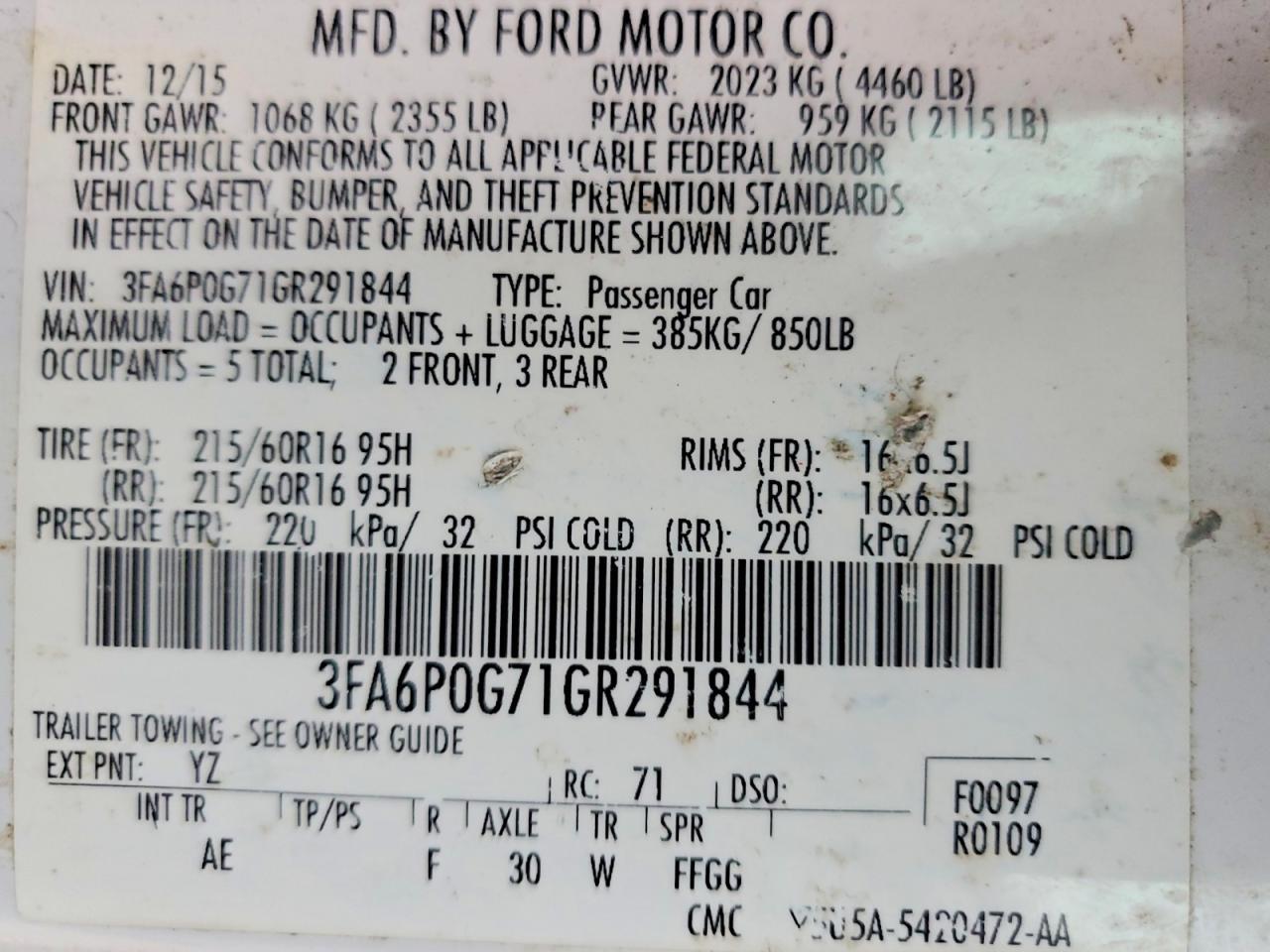 2016 Ford Fusion s