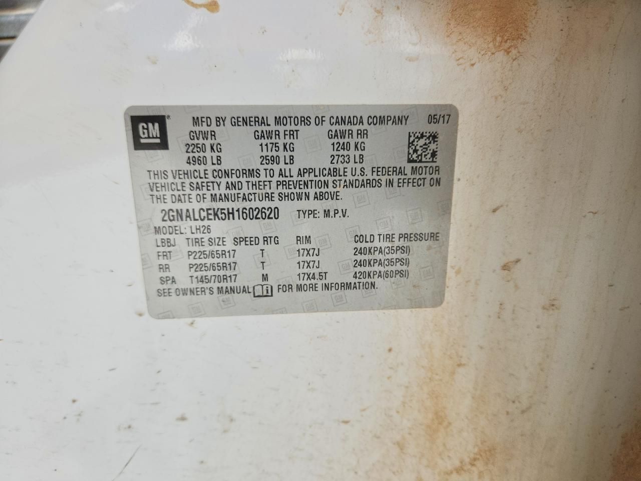 2017 Chevrolet Equinox lt