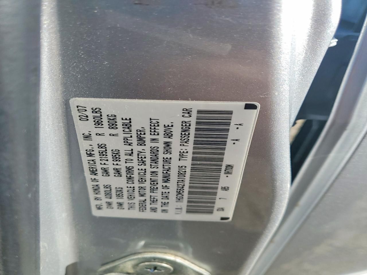 2007 Honda Accord lx