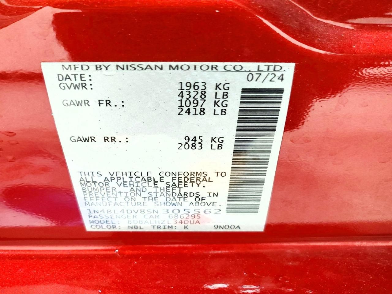 2025 Nissan Altima sv