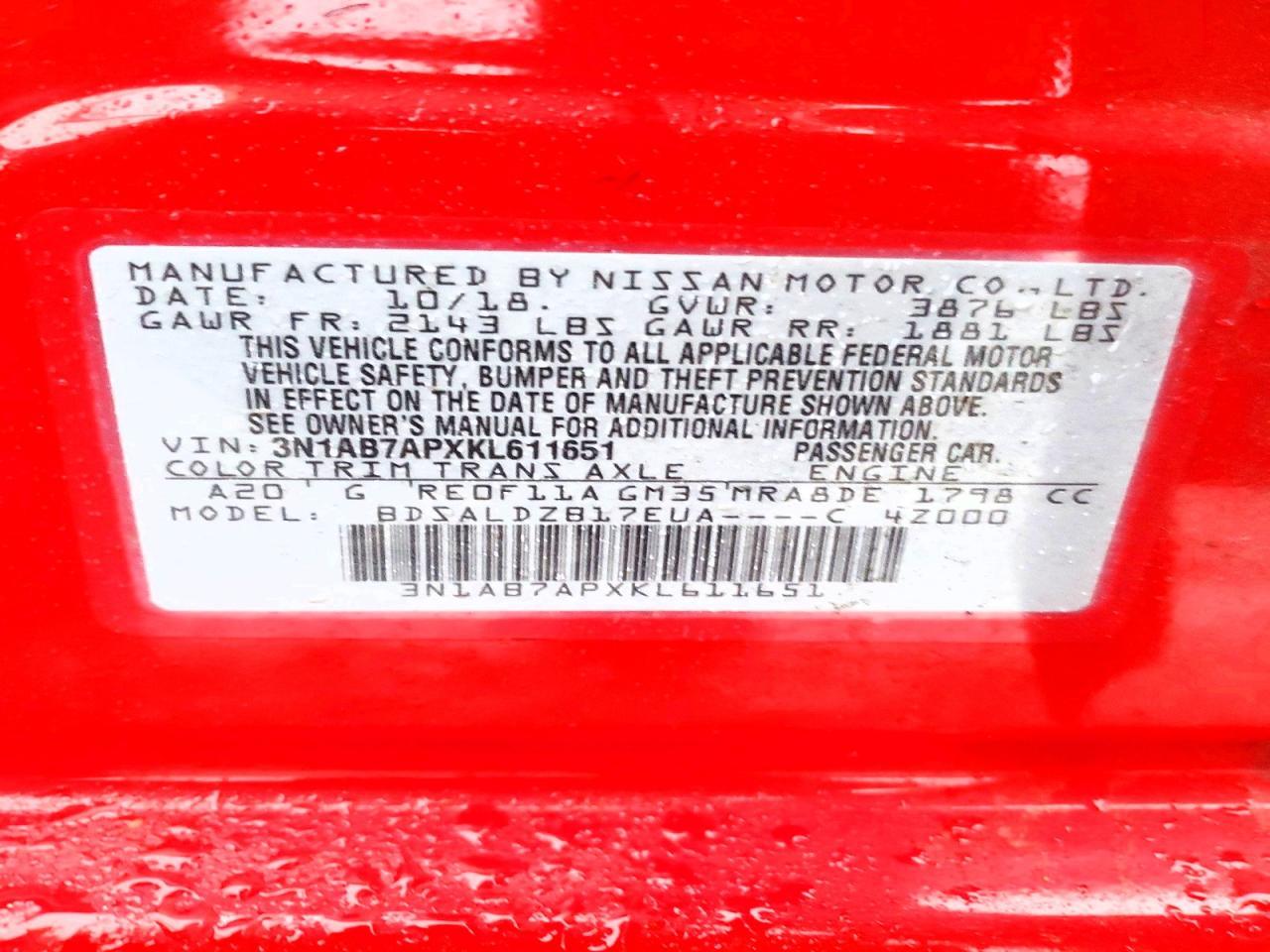 2019 Nissan Sentra s