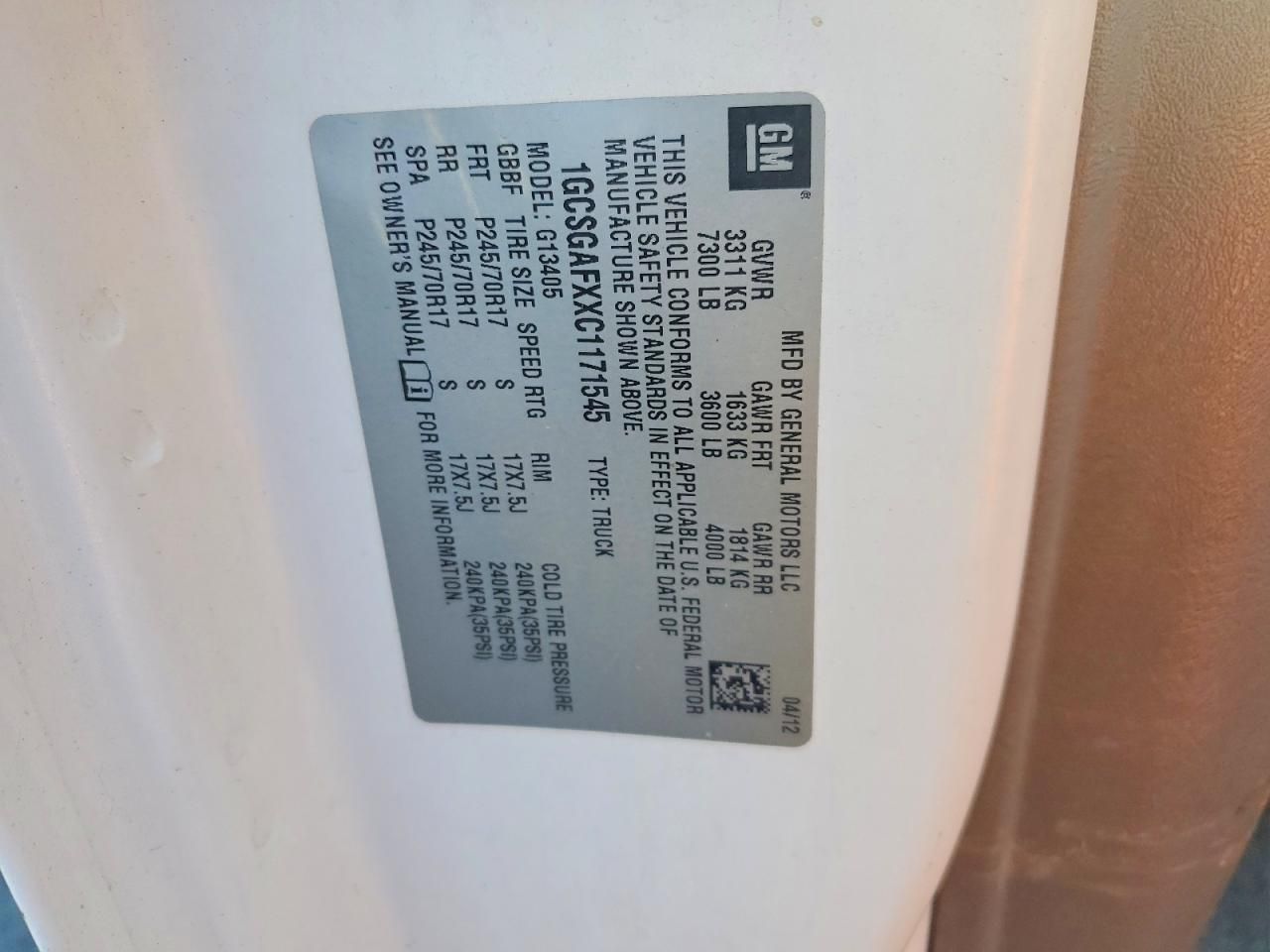 2012 Chevrolet Express G1500