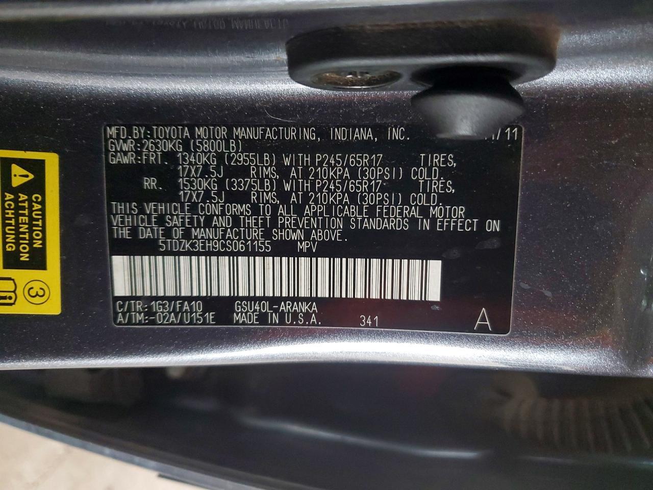 2012 Toyota Highlander Base