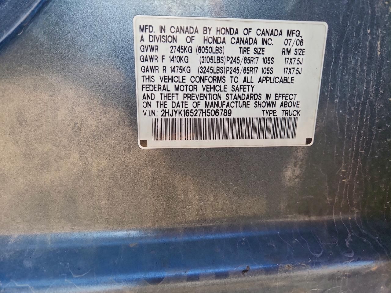 2007 Honda Ridgeline RTL