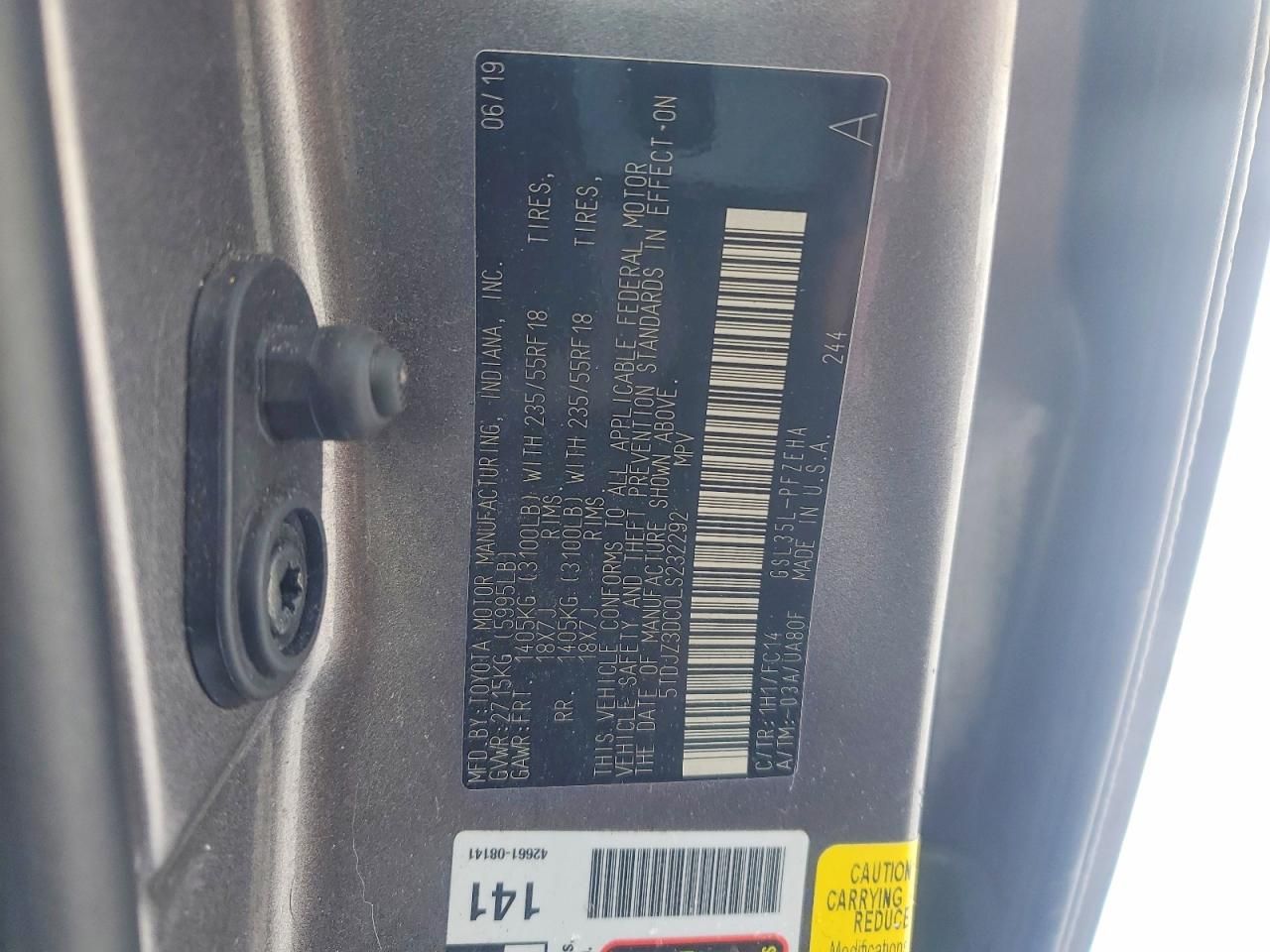 2020 Toyota Sienna le