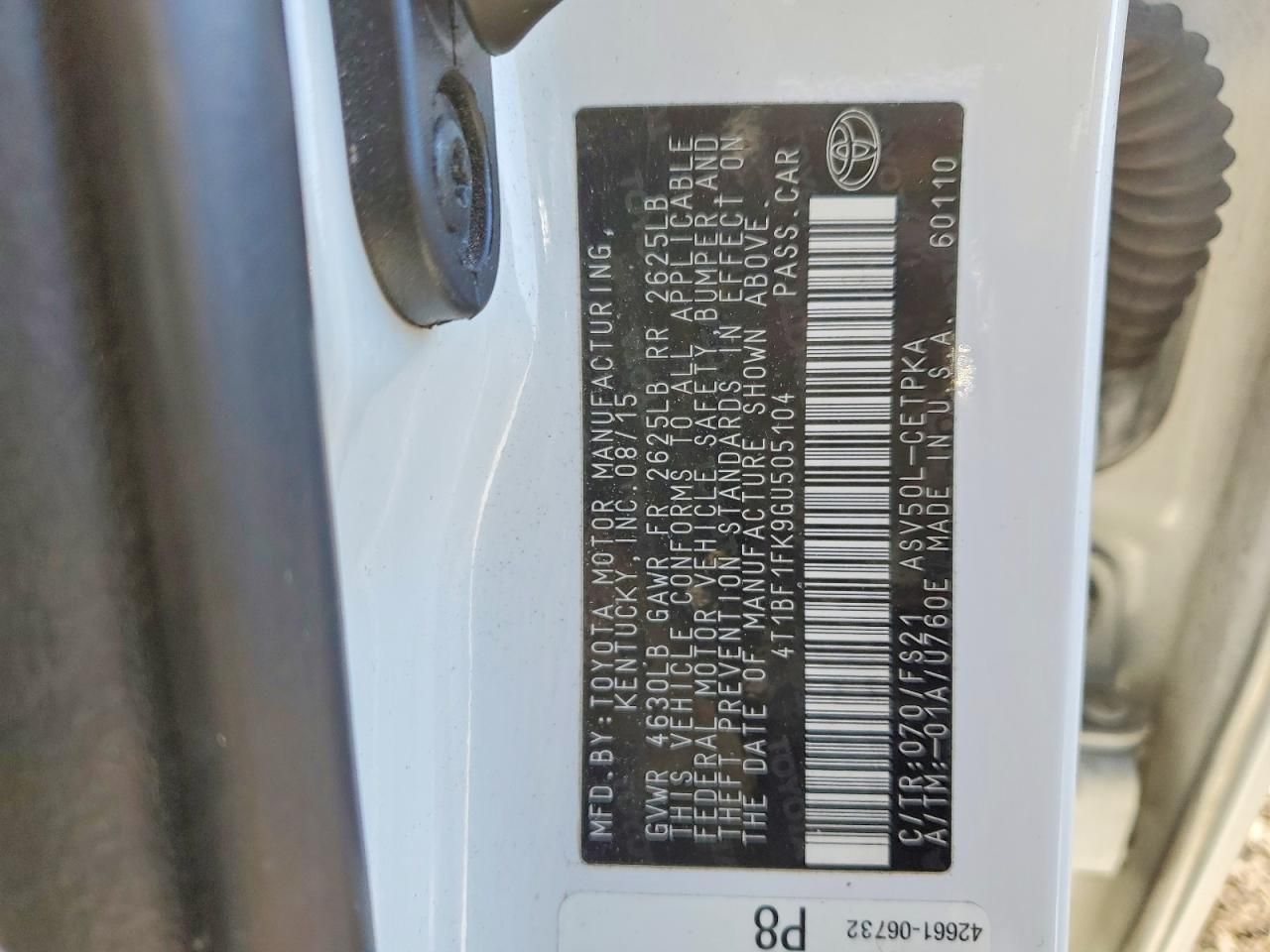 2016 Toyota Camry le