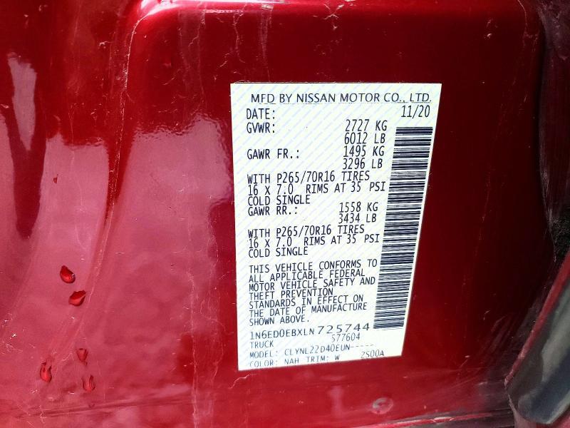 2020 Nissan Frontier s