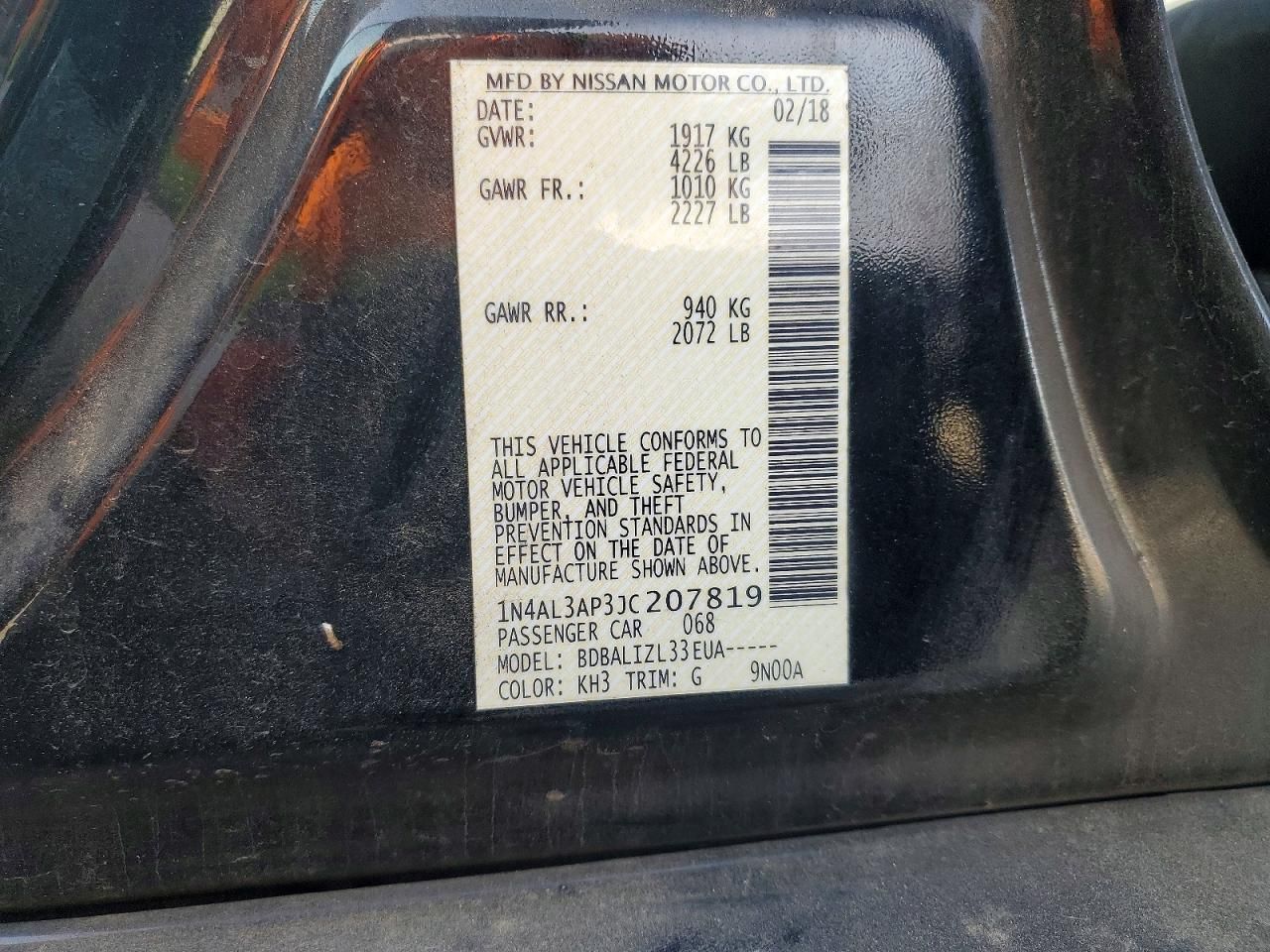 2018 Nissan Altima 2.5