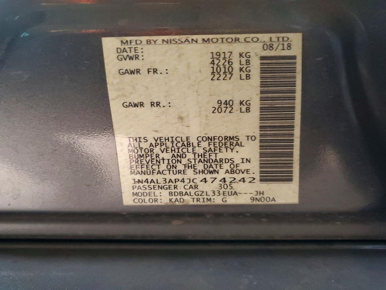 2018 Nissan Altima 2.5