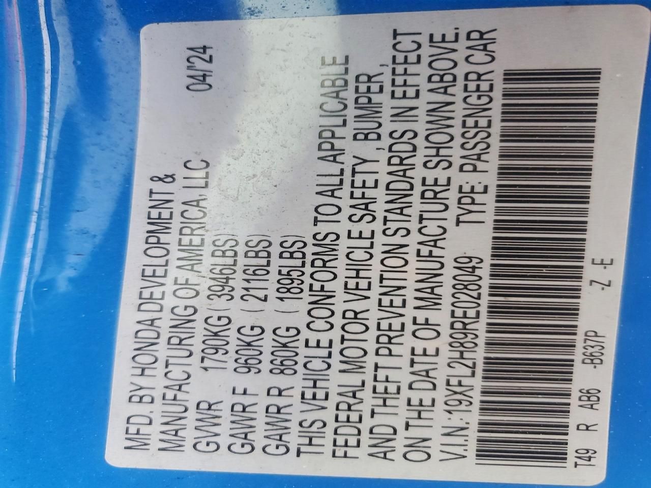 2024 Honda Civic Sport