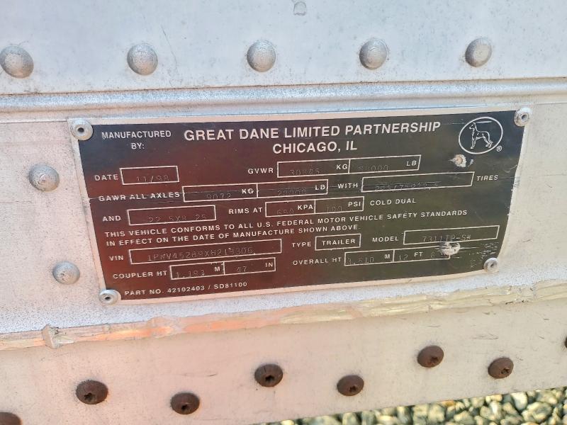 1999 GRT 1999 Great Dane 7311tp-sx dry van Trailer
