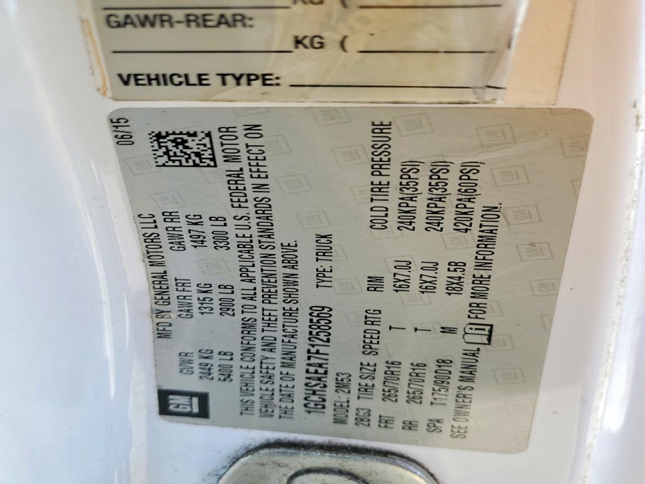 2015 Chev Colorado