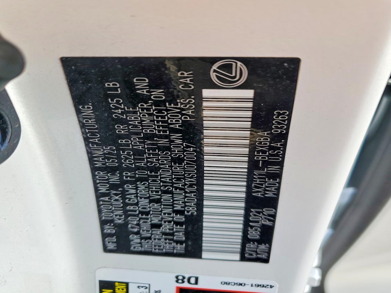 2025 Lexus Es 300h Base