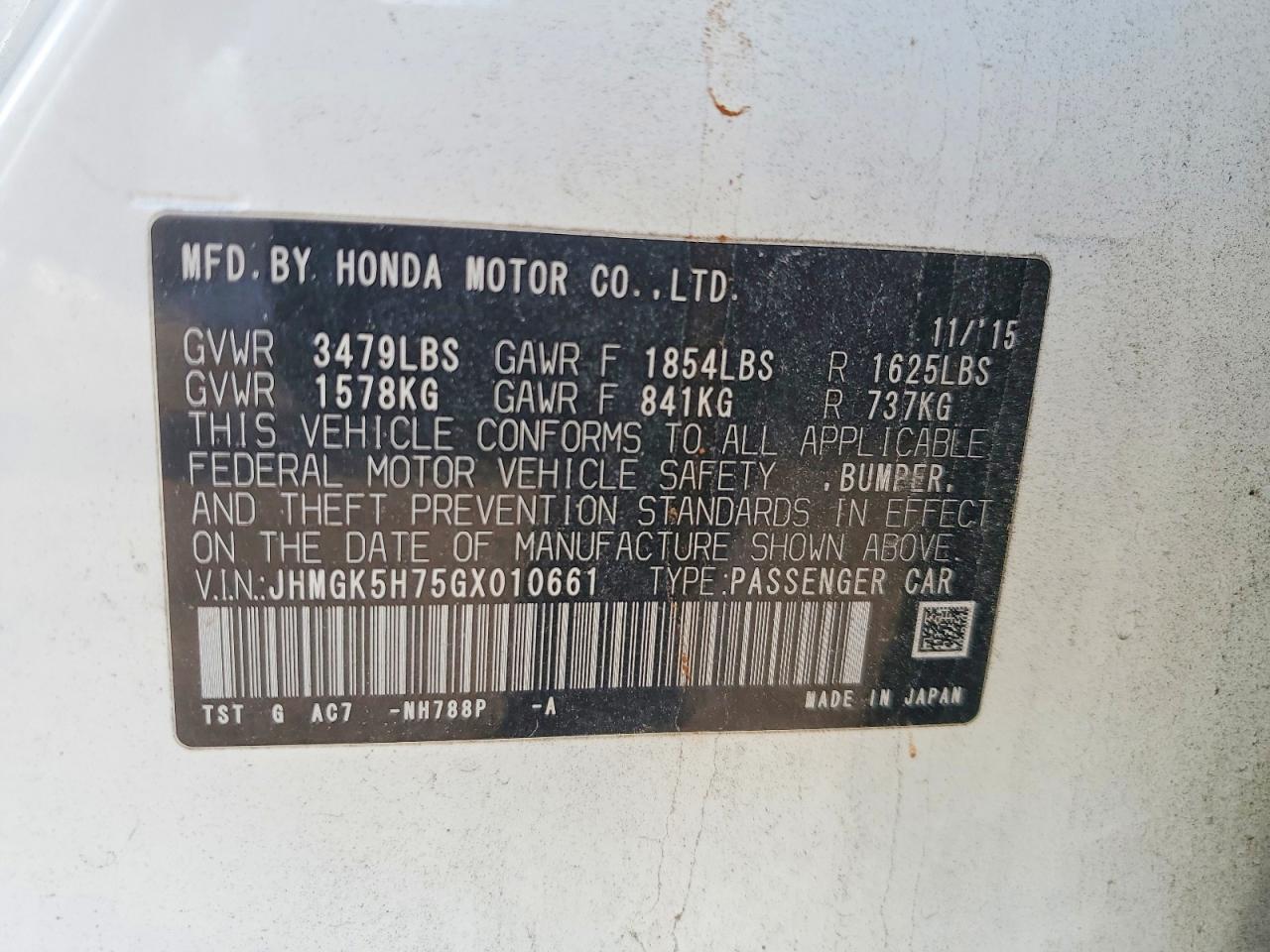 2016 Honda Fit ex