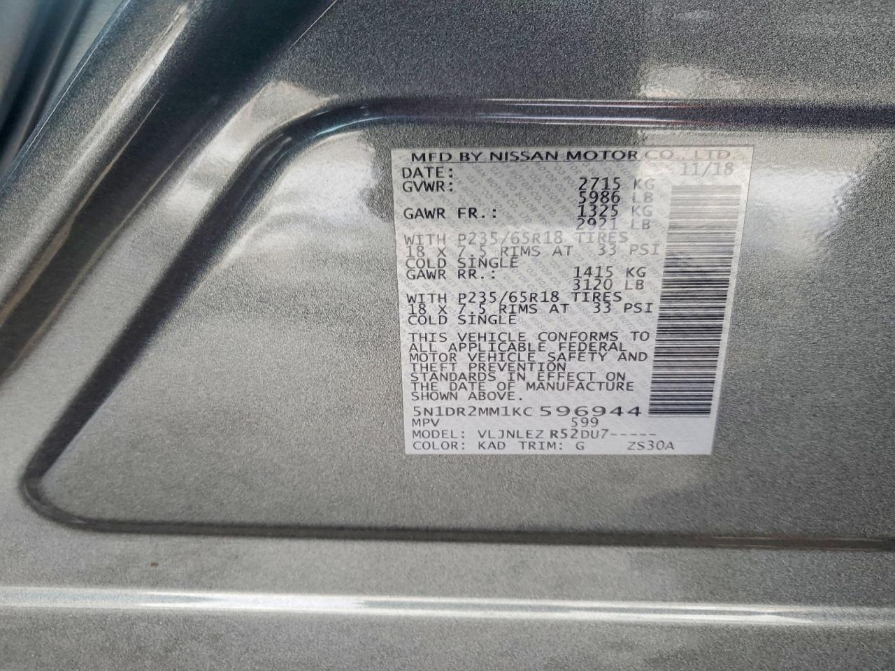 2019 Niss Pathfinder sv