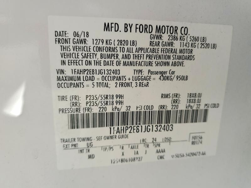 2018 Ford Taurus sel