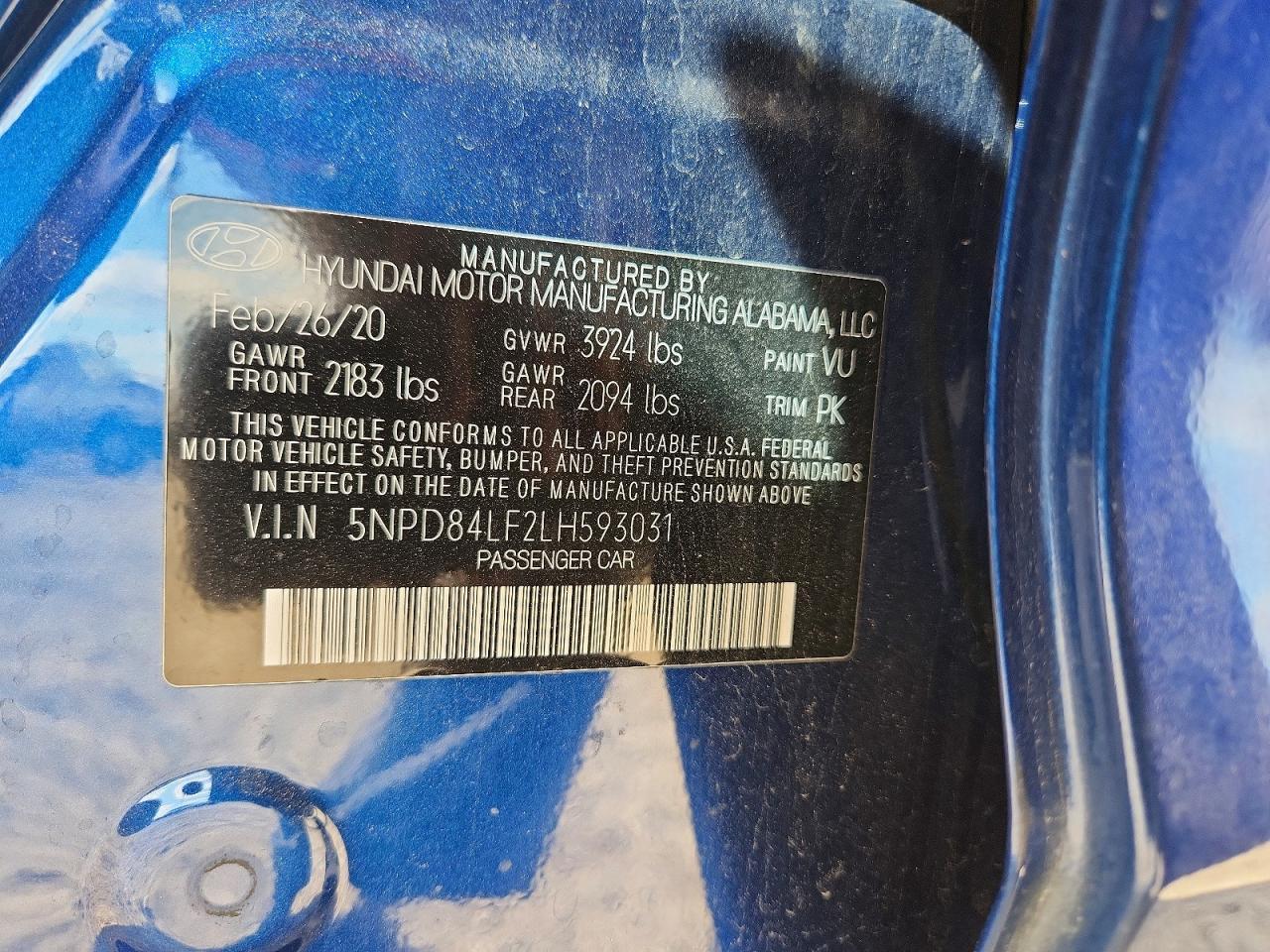2020 Hyundai Elantra sel
