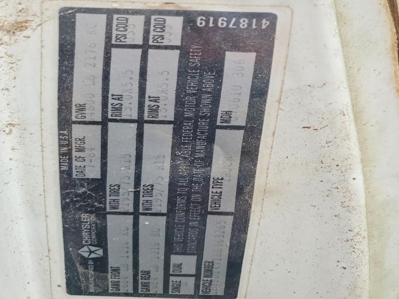 1984 Dodge D-series D150