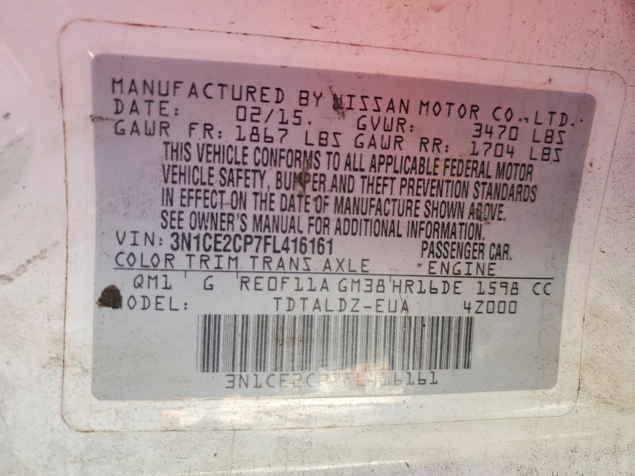 2015 Nissan Versa Note s