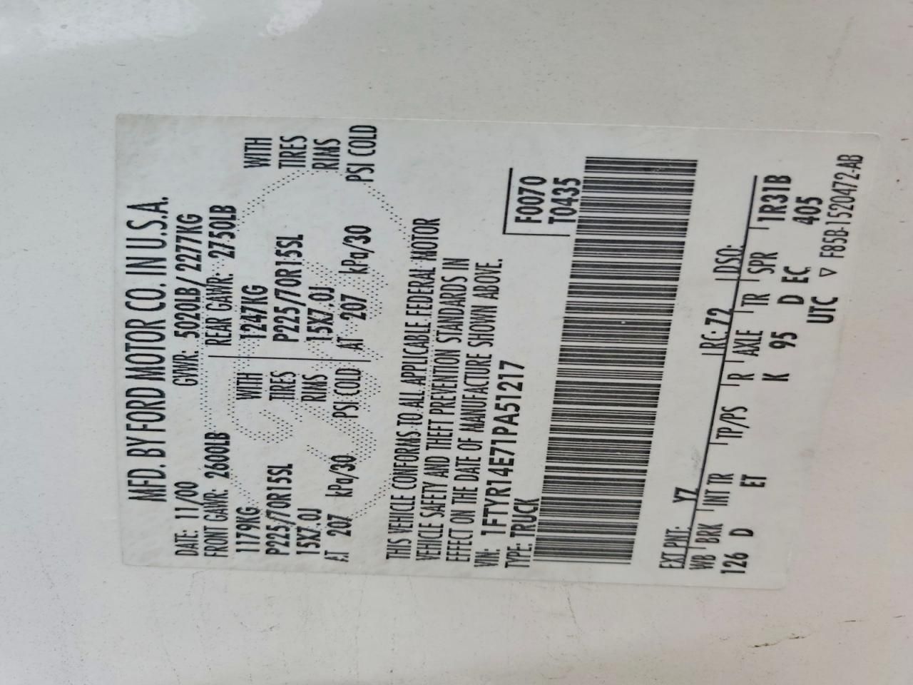 2001 Ford Ranger Super cab